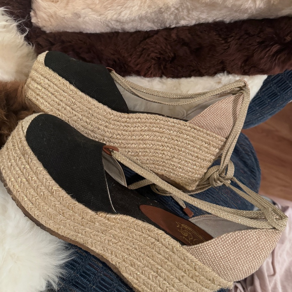 NINE WEST Vintage American Collection Size 9.5M Lace Up Espadrilles Shoes - NWOB